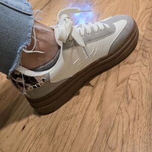 Project Cloud Cream/Beige/Leopard Sneakers Size 11